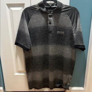 Boss Men's Charcoal Polo Shirt Slim Fit size L